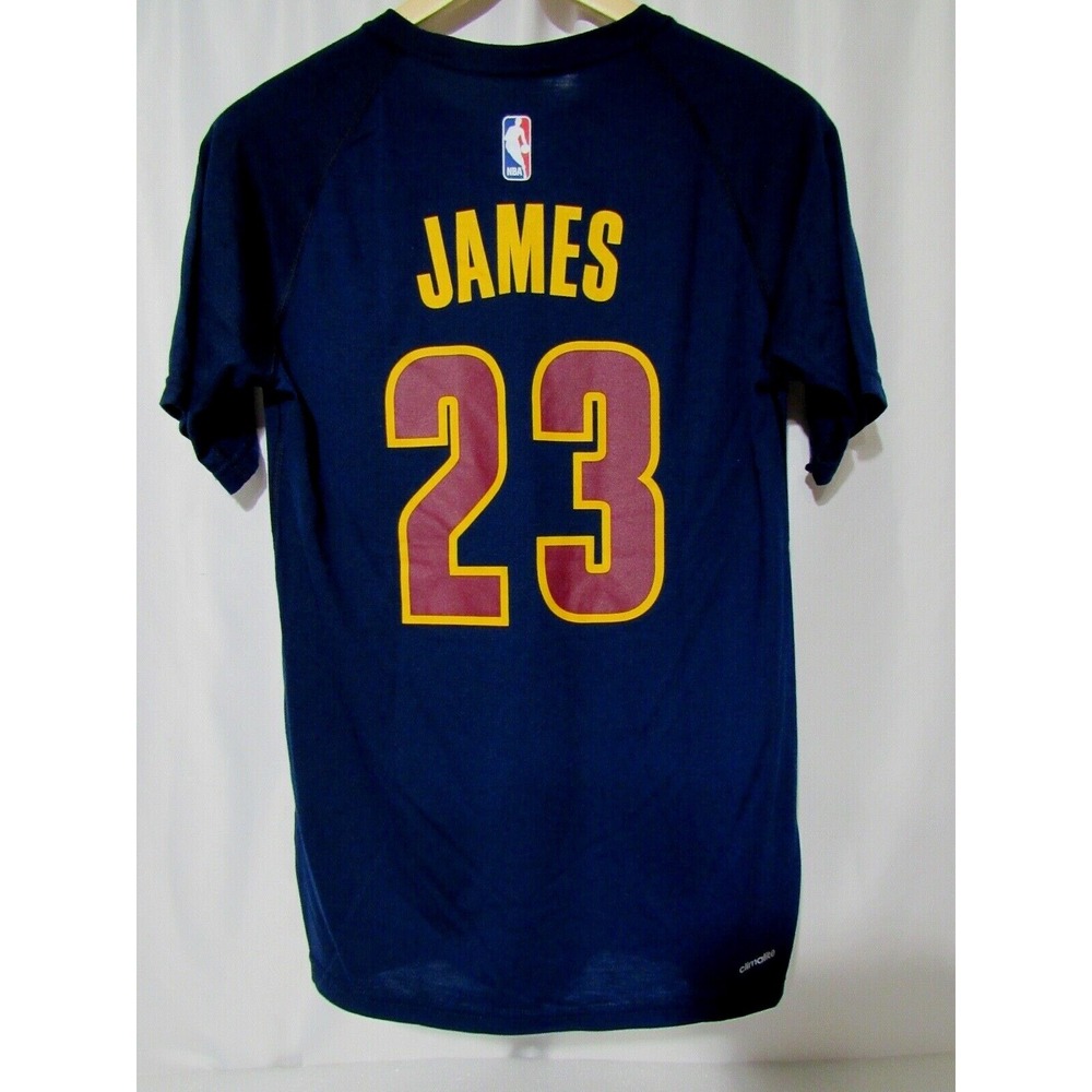 Adidas Lebron James #23 Cleveland Cavaliers Tee Shirt Basketball Blue S